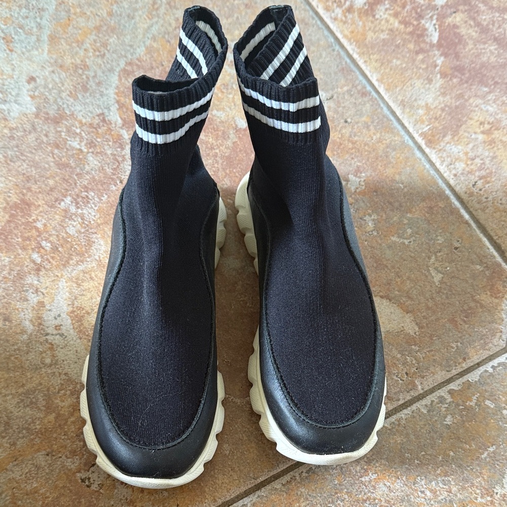 Kids Fendi Black Sock Sneakers with White Soles